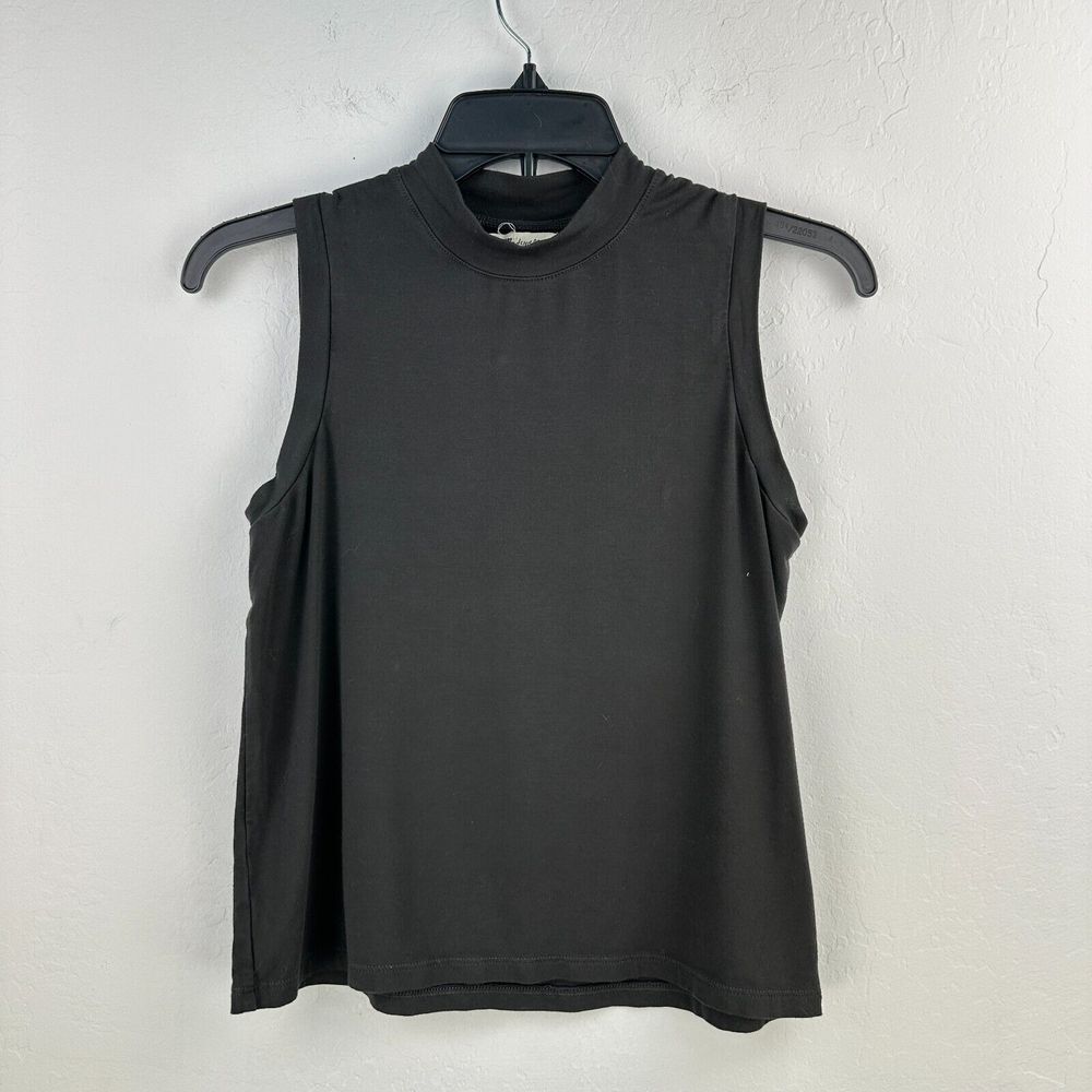Madewell Basic Top Womens‎ XS Black Knit Sleeveless Mock Neck Stretch Minimalist